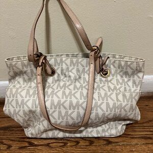 Michael Kors Cream Monogram Tote